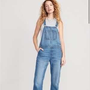 Old Navy Slouchy Straight Ankle-Length Denim Overalls NWT